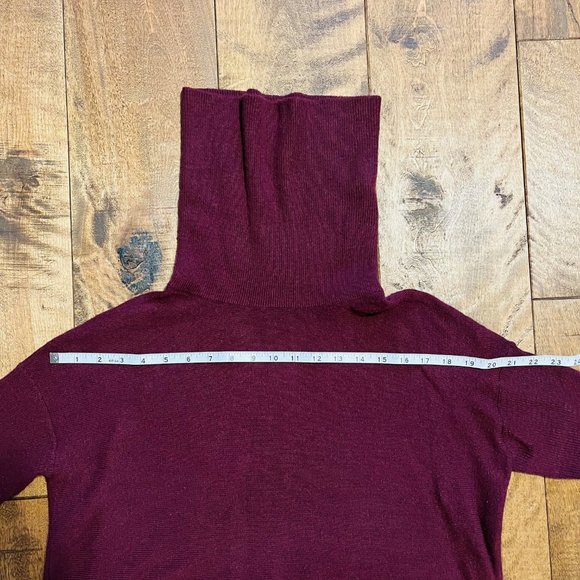 Ever New Wine Coloured Loose Fit Wool Turtleneck Sweater, Size S - Picture 7 of 12